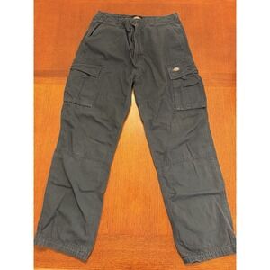 Dickies Cargo Pants Mens Waist 34 Navy Blue Work Canvas Walking Trousers